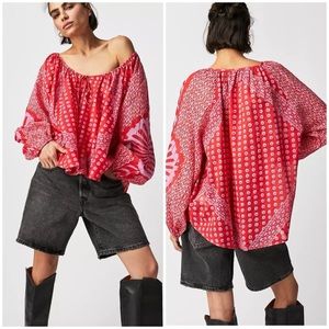 Anthropologie Pink Patterned Top